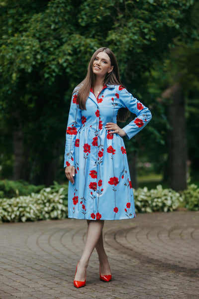 Poppy sky coat - Sky blue
