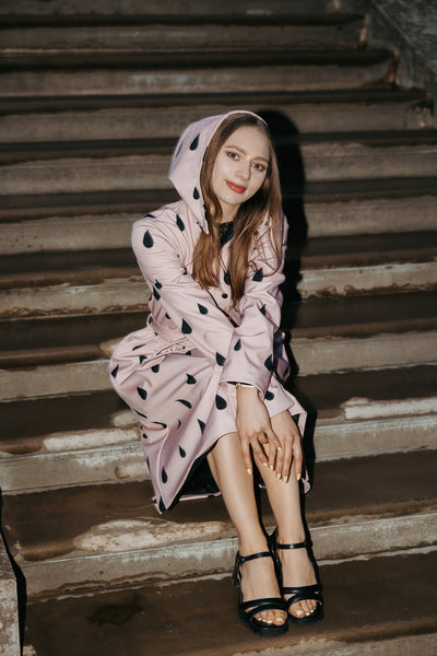Blush Drop Coat – Noir Rain
