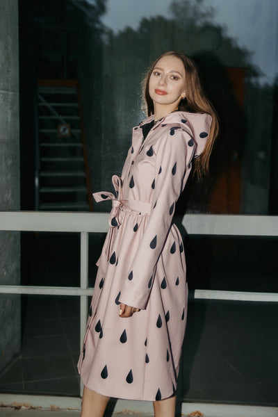 Blush Drop Coat – Noir Rain