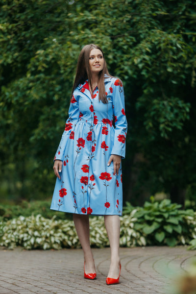 Poppy sky coat - Sky blue
