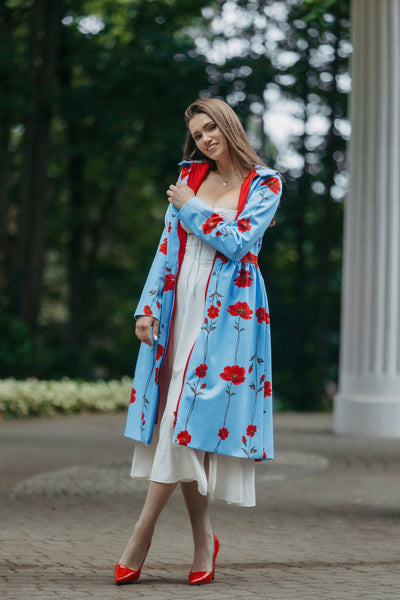 Poppy sky coat - Sky blue