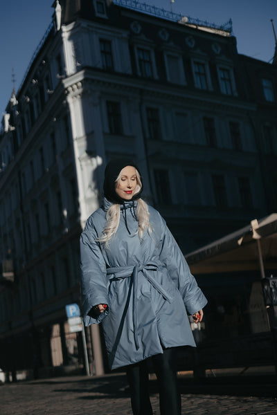 Misty Blue Coat – Wind Proof & Water Resistant