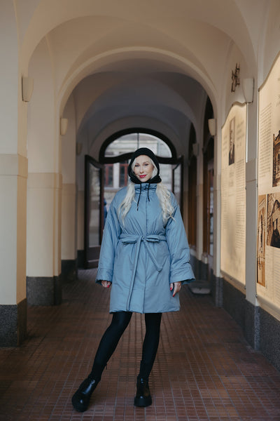 Misty Blue Coat – Wind Proof & Water Resistant