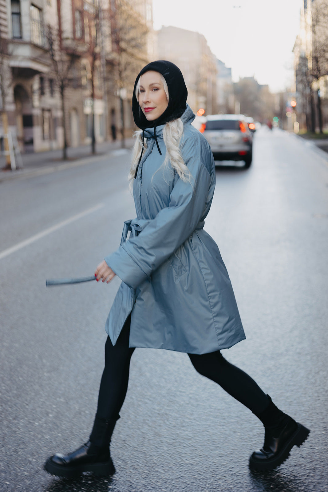 Misty Blue Coat – Wind Proof & Water Resistant