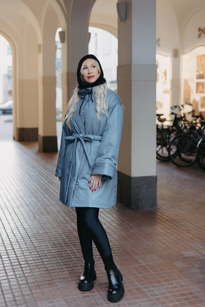 Misty Blue Coat – Wind Proof & Water Resistant
