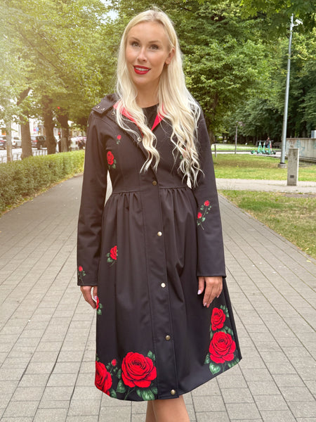 Crimson Rose Coat – Black
