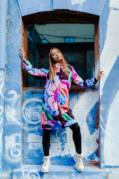Softshell oversize raincoat