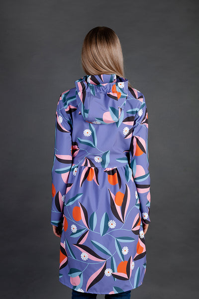 Softshell Raincoat / Purple / Orange print